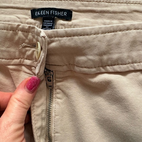 Eileen Fisher Tan Organic Cotton Stretch Ankle Comfort Chino Pants Size 12 - Picture 6 of 15